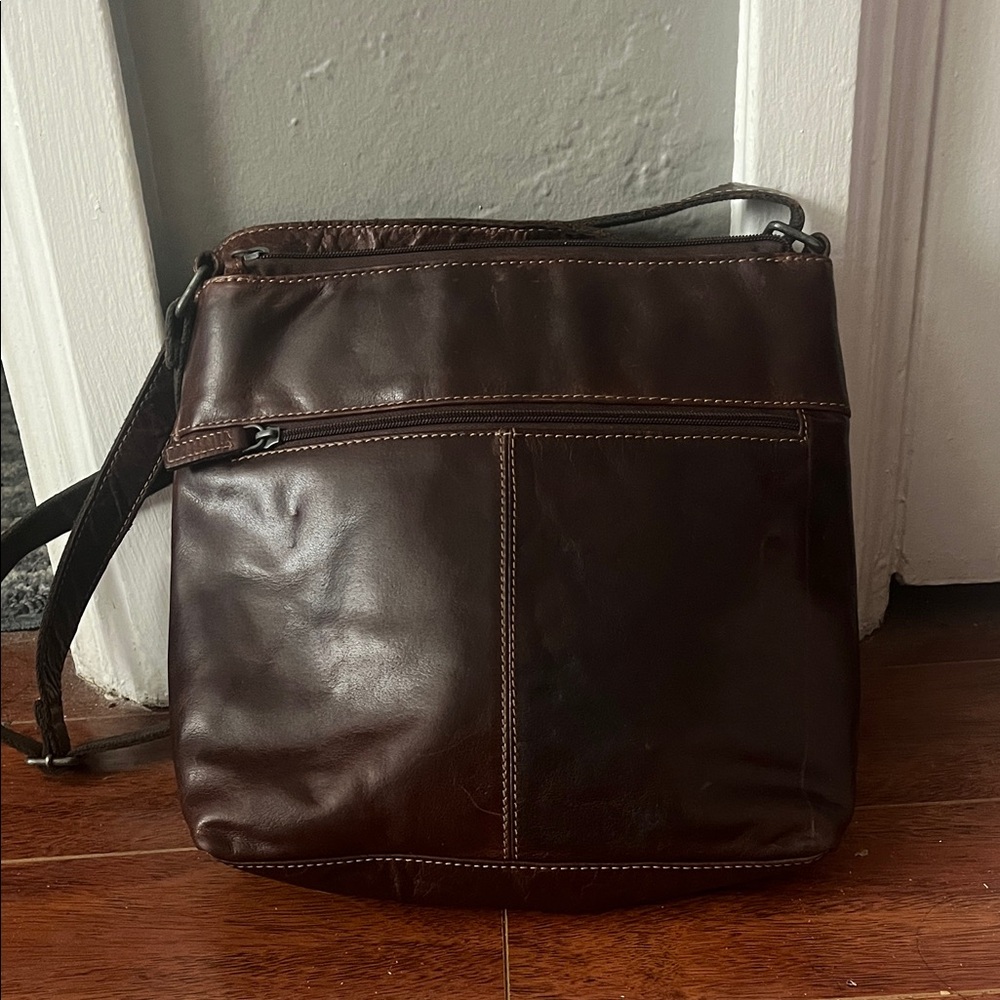 Men's Brown Leather Crossbody Bag